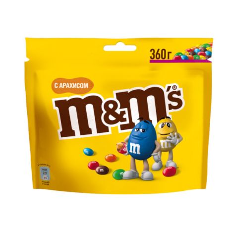 اسمارتیز m&m با مغز بادام زمینی 360 گرمی