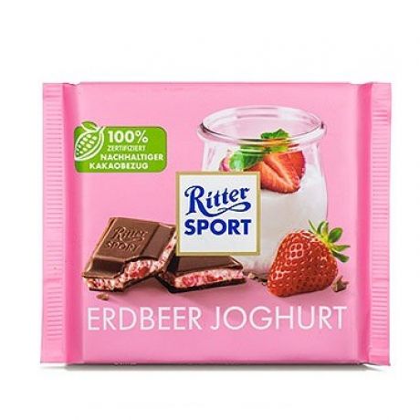 شکلات ریتر اسپرت Ritter Sport با طعم توت فرنگی و ماست 100 گرم