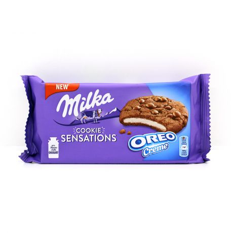 کوکی شیری میلکا اورئو milka مدل Sensations حجم 156 گرم