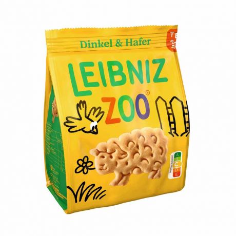 بیسکویت زوو Zoo حاوی جو دوسر و گندم Leibniz حجم 125 گرم