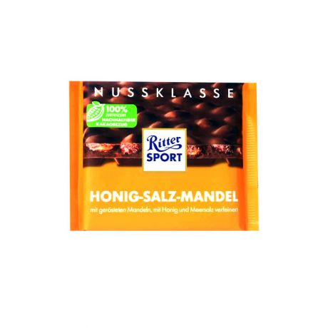 شکلات Ritter Sport ریتر اسپرت با مغز بادام عسلی نمکی 100 گرم