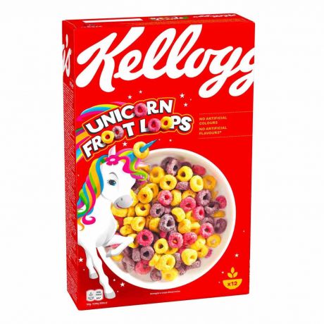 کورن فلکس صبحانه کلاگز Kelloggs مدل Unicorn Froot Loops حجم 375 گرم