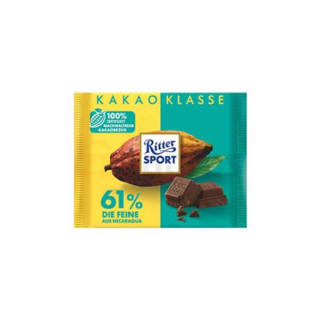 شکلات Ritter Sport ریتر اسپرت تلخ 61 درصد 100 گرم