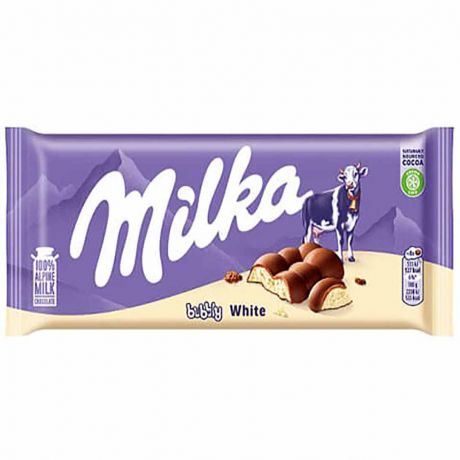 شکلات سفید حبابی میلکا milka حجم 95 گرم