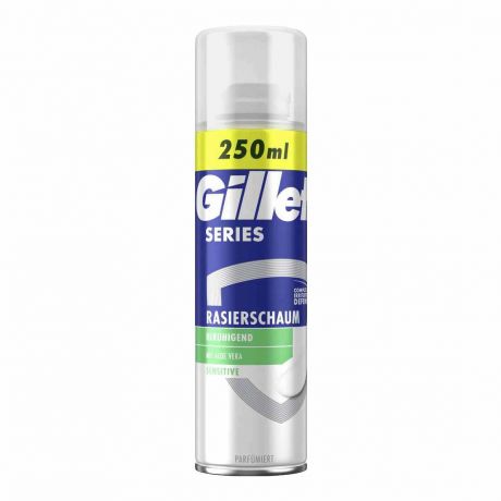 فوم اصلاح ژیلت Gillette مدل Sensitive رایحه آلوئه ورا 250 میل