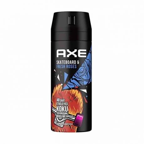 اسپری بدن دئودورانت آکس Axe مدل Skateboard & Fresh Roses حجم 150 میل