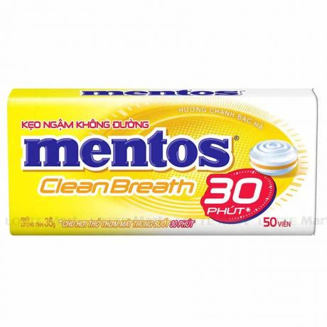 قرص خوشبو کننده دهان منتوس mentos طعم لیمویی بسته 50 عددی