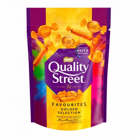 شکلات کیسه ای کوالیتی استریت Quality Street مدل Golden Selection حجم 283 گرم