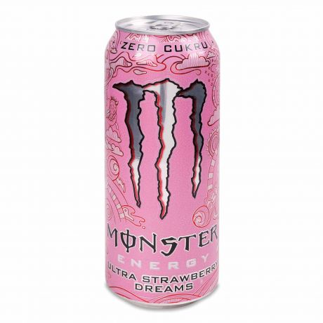 نوشیدنی انرژی زا مانستر Monster(بدون شکر)  مدل Ultra Strawberry Dreams حجم 500 میل