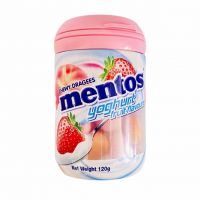 آدامس قوطی منتوس mentos با طعم توت فرنگی 90 گرم