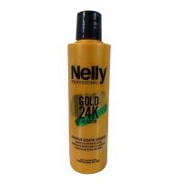 شامپو حرفه ای ترمیم کننده موی سر Nelly GOLD24K نلی 300 میلی