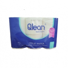 دستمال توالت 4 لایه Qlean کیولین 12 عددی